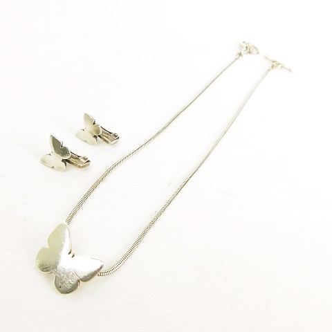 Ubu Paris バタフライ ネックレス イヤリング セット 蝶モチーフ アクセサリー ウブ Pierretrapani レディース 053 ベクトルパーク