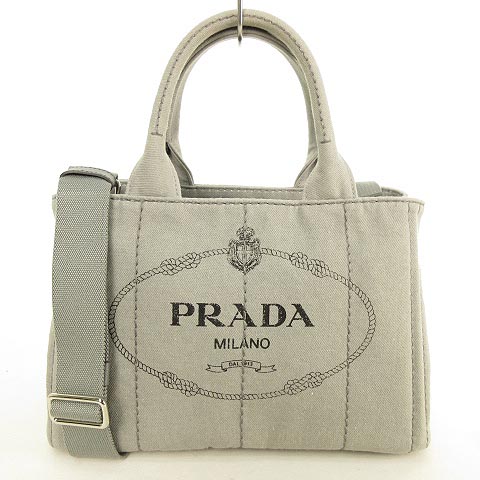 プラダ PRADA カナパ ハンドバッグ ショルダー 2way デニム キャンバス
