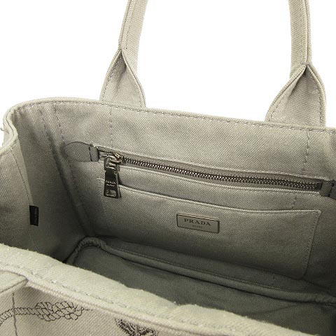 PRADA トートバッグ グレーNUBE キャンバス 【公式通販】
