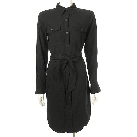 ローレンラルフローレン Lauren Ralph Lauren シャツワンピース 長袖 レーヨン ポリエステル 6 黒 ブラック 国内正規品 レディース 053 ベクトルパーク