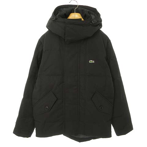 未使用品 ラコステ Lacoste Bh528e ミリタリー ダウン ブルゾン フーデット ジャケット パーカー 50 M ブラック 国内正規品 メンズ 053 ベクトルパーク