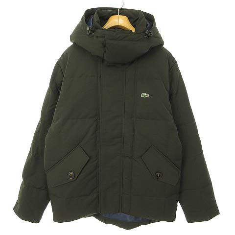 未使用品 ラコステ Lacoste Bh528e ミリタリー ダウン ブルゾン フーデット ジャケット パーカー 50 M ダークグリーン 国内正規品 メンズ 053 ベクトルパーク