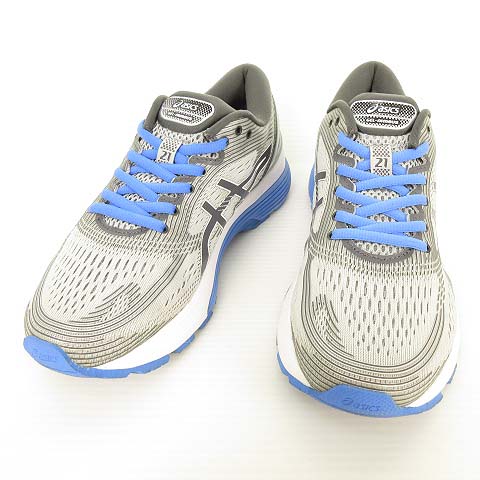 アシックス Asics ゲルニンバス21 Gel Nimbus 21 ランニングシューズ スニーカー サンプル品 7 グレー ブルー レディース 053 ベクトルパーク