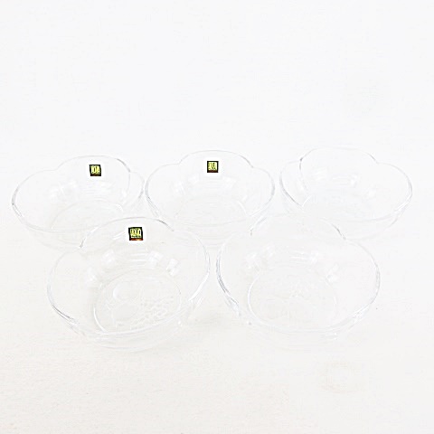 Hoya クリスタル 小鉢 5個 13 フルーツ柄入り 食器 キッチン コレクション クリア ブランドシール付き 3個 ブランドシールなし 2個 箱なし ホヤ その他 053 ベクトルパーク