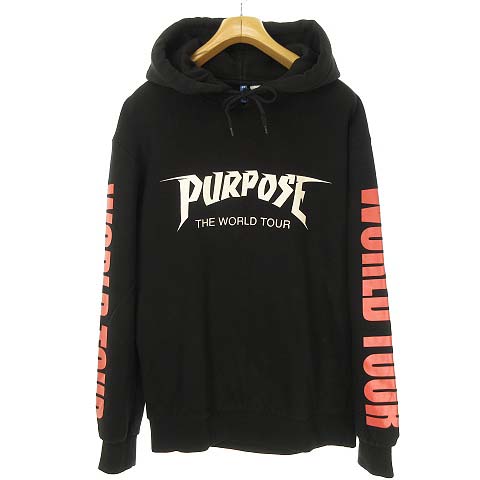 エイチ エム H M Bieber ジャスティンビーバー スウェット プルオーバー パーカー トップス S ブラック メンズ 053 ベクトルパーク