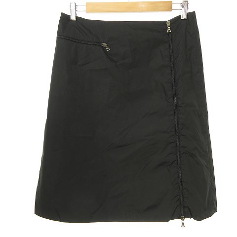 プラダスポーツ PRADA SPORT ナイロンスカート サイドジップ 黒 