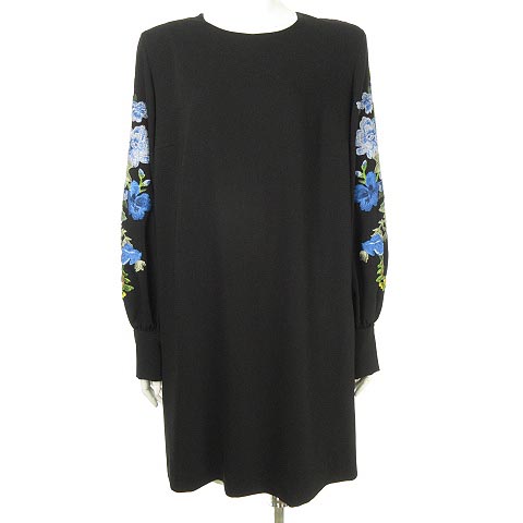 スポーツマックス マックスマーラ Sport Max ワンピース 袖フラワー刺繍 黒 ブラック マルチカラー Ij44 F42 Us10 国内正規品 Ecr レディース 053 ベクトルパーク