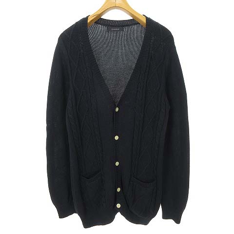 レイジブルー Rageblue コットン ケーブル ニット カーディガン トップス L ネイビー メンズ 053 ベクトルパーク