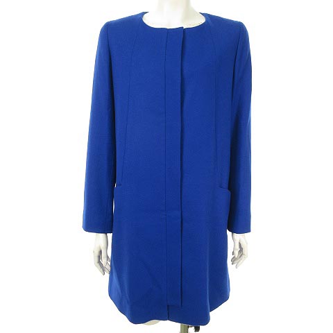 ジュンココシノ Junko Koshino メゾン ド ジュンコ Maison De Junko ノーカラーコート ウールカシミヤ混 ロイヤルブルー 青 38 レディース 053 ベクトルパーク