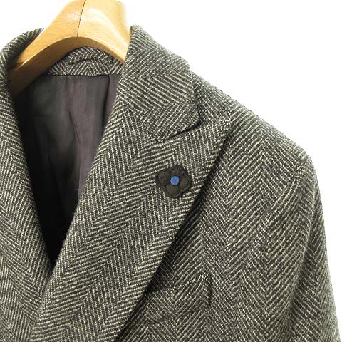 ラルディーニ Lardini ロロピアーナ Loro Piana 生地 ダブル チェスターコート ヘリンボーン 50 チャコール 国内正規品 Ibo1 メンズ 053 ベクトルパーク
