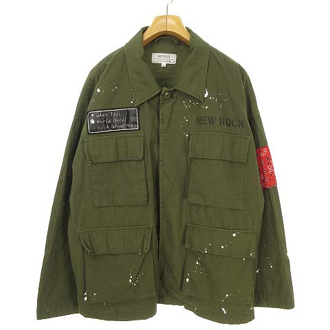 ベイクレスト Baycrest ミリタリー シャツ ジャケット オーバーサイズ L オリーブ メンズ 053 ベクトルパーク