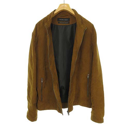 ザラマン Zara Man フェイクスウェード ジャケット ブルゾン シングル ライダース Xl ブラウン メンズ 053 ベクトルパーク