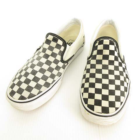 バンズ Vans スリッポン Slip On チェッカーフラッグ スニーカー キャンバス 26 5cm Us8 5 ブラック ホワイト メンズ 053 ベクトルパーク