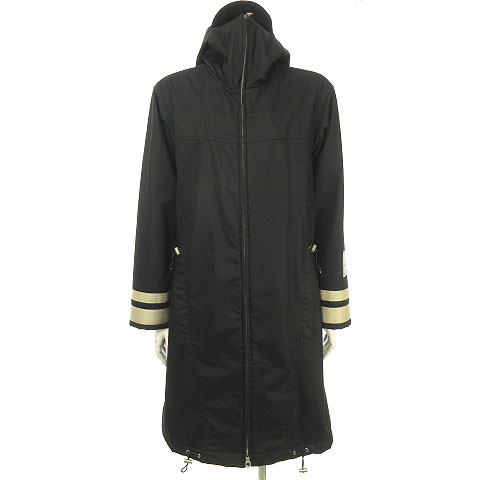 シャネル Chanel 02a スポーツライン ロングコート フードコート ラバーココマーク ロゴテープ 38 黒 ブラック ベージュ 国内正規品 Ecr3 レディース 053 ベクトルパーク