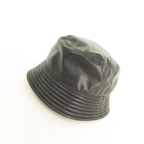 B Y ユナイテッドアローズ Beauty Youth ビューティー ユース フェイクレザー バケットハット 帽子 合成皮革 ブラック 黒 メンズ レディース 053 ベクトルパーク