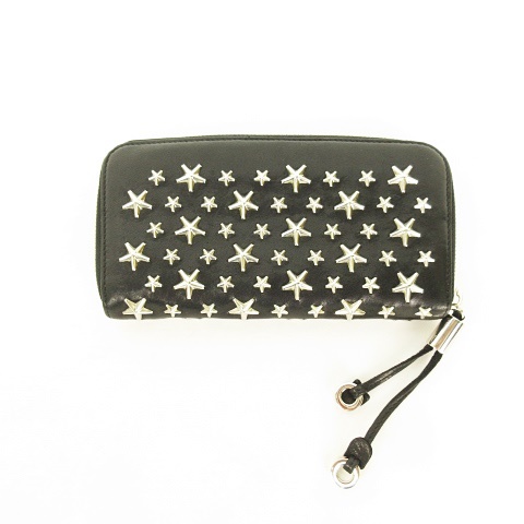JIMMY CHOO 黒 スター スタッズ 長財布 ユニセックス - rehda.com