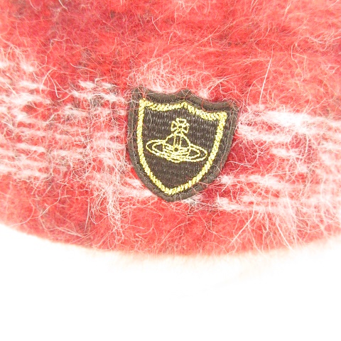 Vivienne Westwood ベレー帽 オーブ 赤　チェック ポンポン ヴィヴィアンウエストウッド Vivienne Westwood ORB オーブ