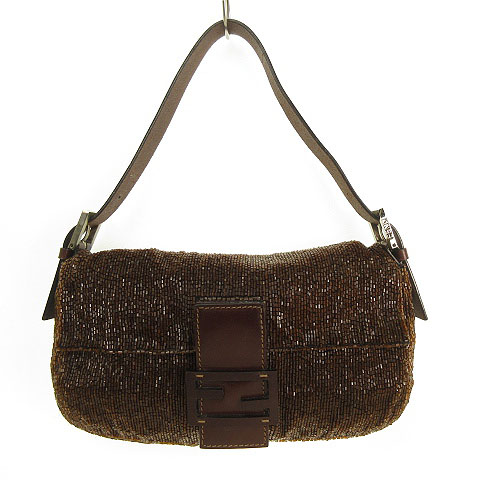 フェンディ FENDI マンマバケット ショルダーバッグ 肩掛け ビーズ 