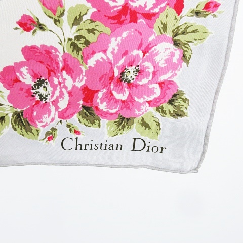 クリスチャンディオール Christian Dior スカーフ フラワー × リボン 