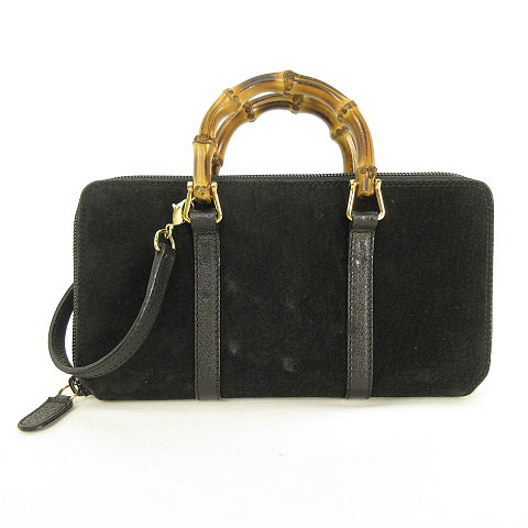 GUCCI バンブーライン　スウェード グッチ GUCCI バンブー スエード ウォレットショルダー お財布