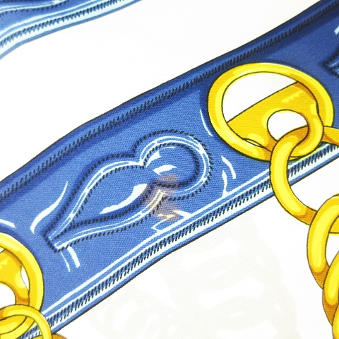 エルメス HERMES MAILLONS チェーン柄 ベルト柄 カレ スカーフ 総柄 