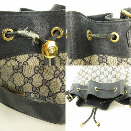 グッチ GUCCI オールドグッチ ショルダーバッグ 巾着タイプ シェリー