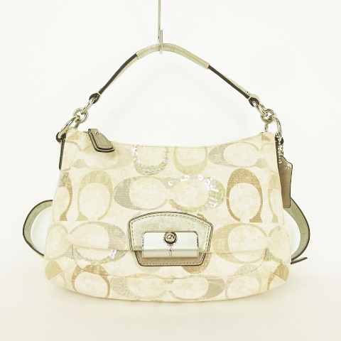 コーチ COACH 19339 シグネチャー スパンコール付き キャンバス 