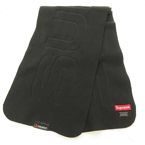 Supreme Polartec マフラー 黒 シュプリーム SUPREME 17AW Polartec Logo Scarf ポーラテック