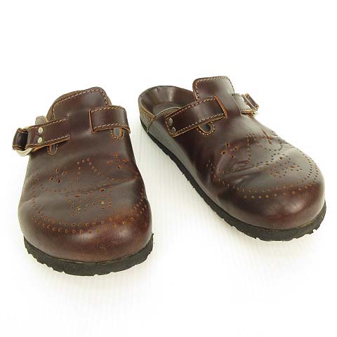 ネット卸売 ニードルス Needles Cordvan Brogue Sandal コードバン ストラップ ブローグ サンダル 7 ブラウン 茶 メンズ レディース 子どもには秘密基地がいる North Hydroguam Net