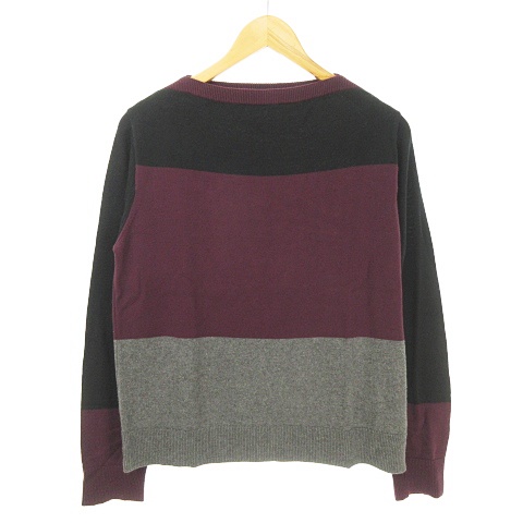 ズッカ Zucca Fileuse D Arvor フィルーズダルボー コラボ ボートネックニット セーター コットンニット M カラー切り替え ブラック ボルドー グレー フランス製 Zu73kn0 メンズ 053 ベクトルパーク