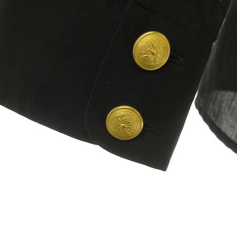 【金ボタン】【42】DOLCE&GABBANA ナポレオン シャツ レディース black-cotton-dolce-gabbana-top