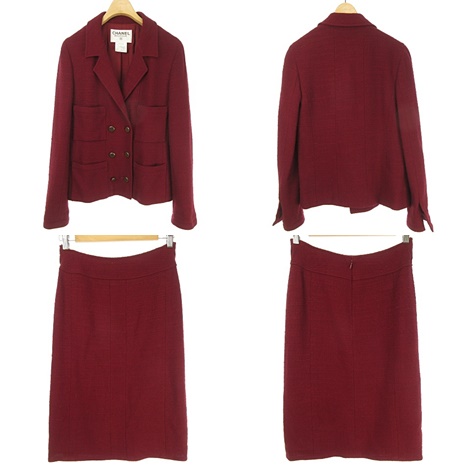 シャネル CHANEL 98A ヴィンテージ ツイード セットアップ スーツ  
