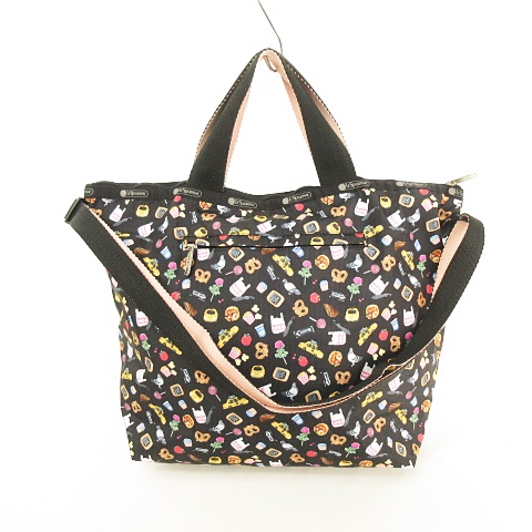レスポートサック LesportSAC DELUXE EASY CARRY TOTE LATE NIGHT SLICE デラックスイージーキャリートート レイトナイトスライス 2way トートバッグ ショルダーバッグ ブラック 黒 レディース 053-902202080019
