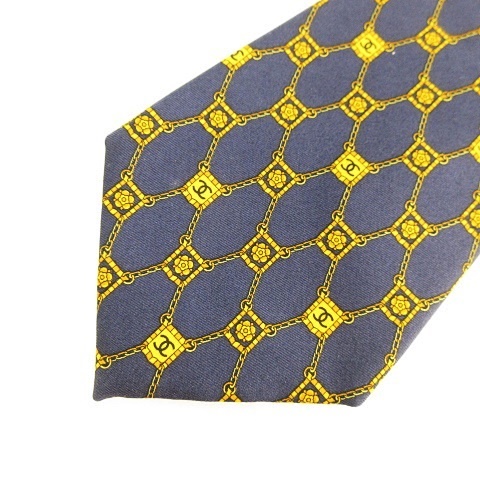 シャネル CHANEL ネクタイ ココ チェーン柄 花柄 総柄 ココ