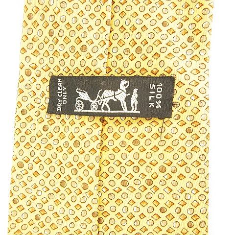 エルメス HERMES ネクタイ 7919 MA 総柄 手書き風 丸 四角