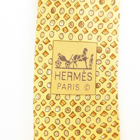 エルメス HERMES ネクタイ 7919 MA 総柄 手書き風 丸 四角
