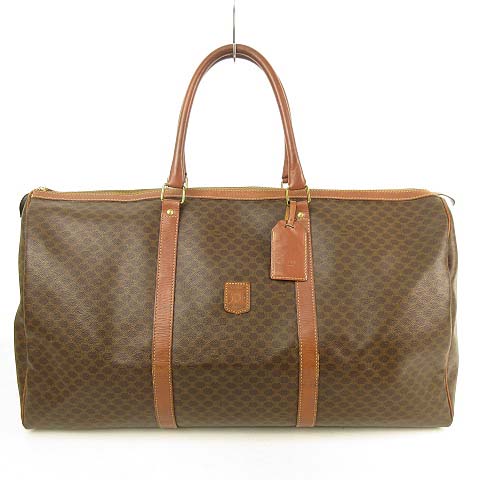 セリーヌ CELINE マカダム ボストンバッグ PVC レザー カデナ 鍵 