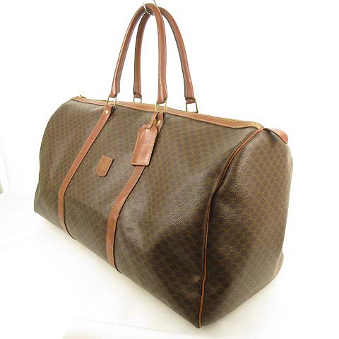 セリーヌ CELINE マカダム ボストンバッグ PVC レザー カデナ 鍵  