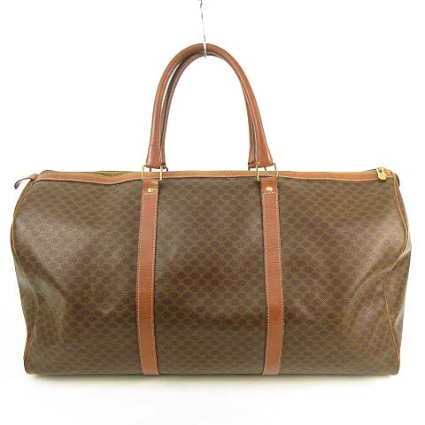 セリーヌ CELINE マカダム ボストンバッグ PVC レザー カデナ 鍵 