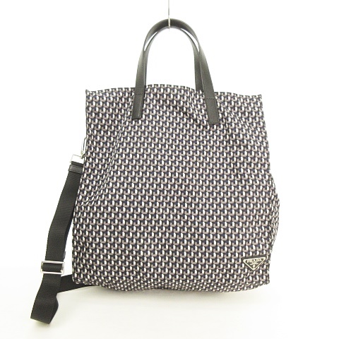 プラダ PRADA トートバッグ Geometric pattern 幾何学模様 イタリア製 