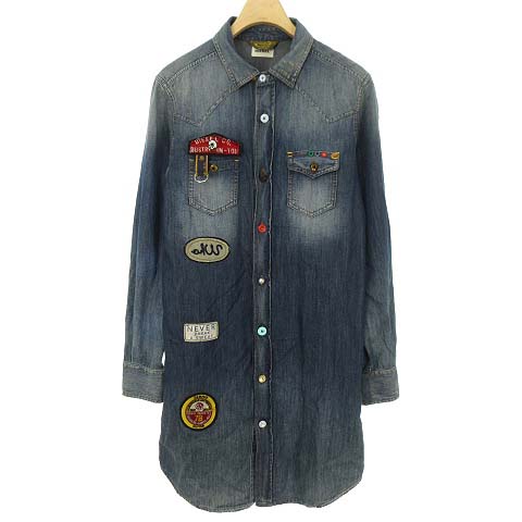 超話題新作 DIESEL シャツワンピース デニムワンピース ロゴ入り 超話題新作 DIESEL シャツワンピース デニムワンピース ロゴ入り