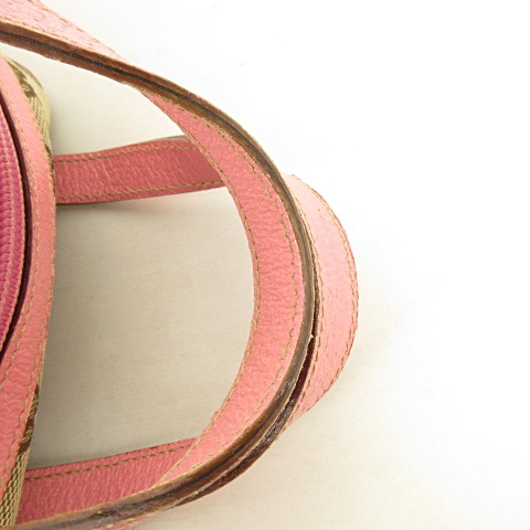 グッチ GUCCI 124542 GGキャンバス レザー ハンドバッグ ベージュ 茶  