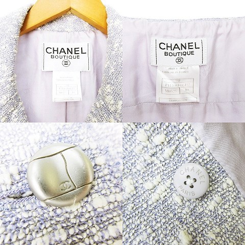 シャネル CHANEL 98P ココマーク入りボタン ジャケット & スカート 