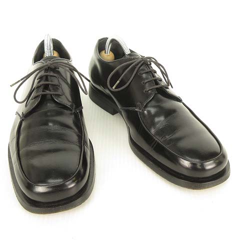 プラダ PRADA スクエアトゥ Uチップ レザー シューズ ビジネス ドレス  