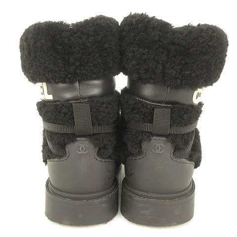 シャネル CHANEL ムートン ショートブーツ スノーブーツ ココ