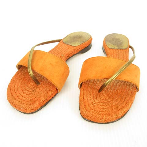 HERMES イゾレラ ビーチサンダル トングサンダル ストラップ オレンジ HERMES イゾレラ ビーチサンダル トングサンダル ストラップ