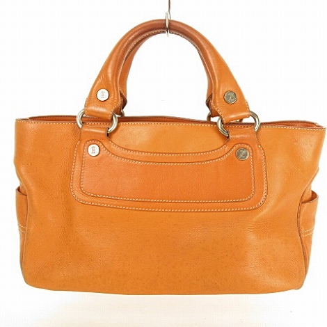 セリーヌ CELINE ブギーバッグ ハンドバッグ レザー マカダムプレート 
