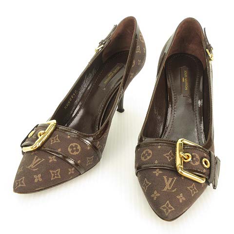 ルイヴィトン LOUIS VUITTON モノグラム ミニ パンプス キャンバス 