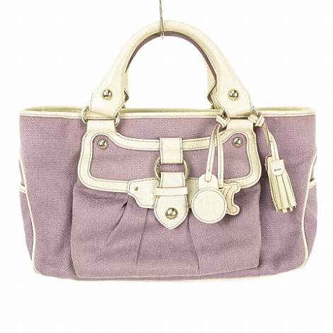 セリーヌ CELINE ブギーバッグ ハンドバッグ キャンバス レザー 