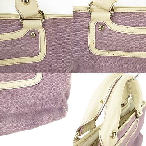 セリーヌ CELINE ブギーバッグ ハンドバッグ キャンバス レザー 